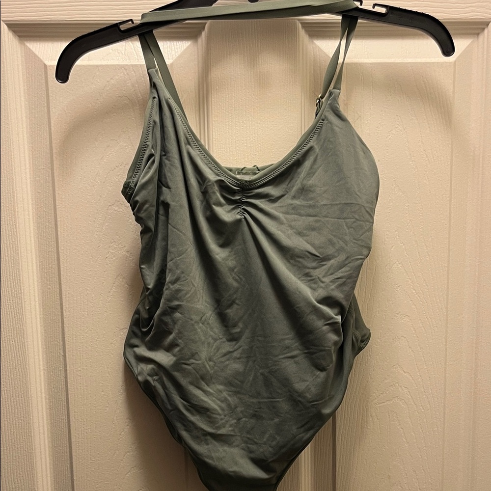 No Boundaries Olive Green One-Piece Swimsuit